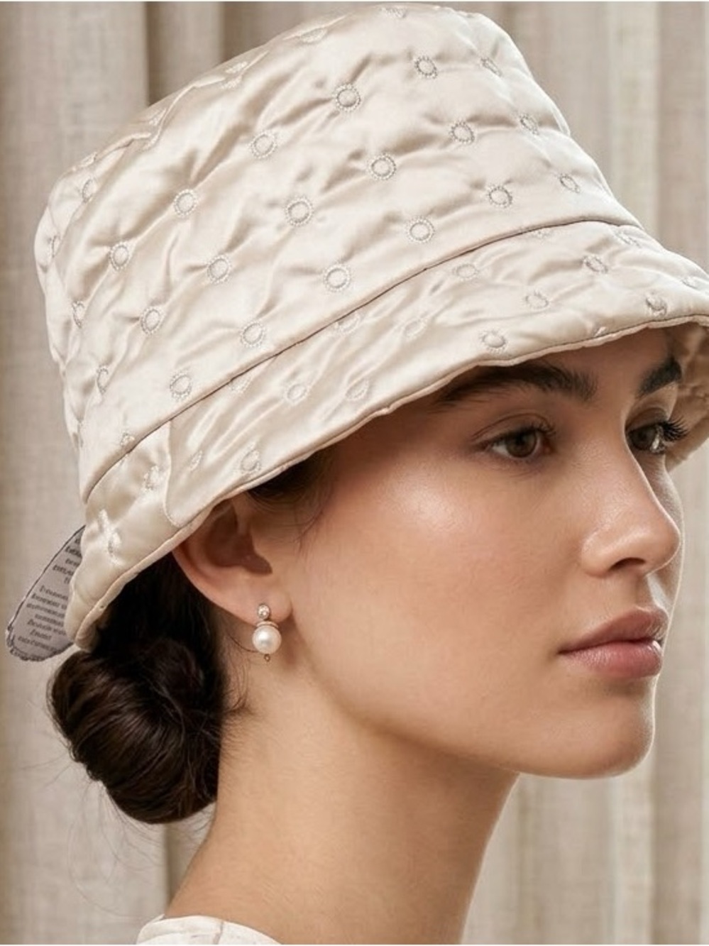 Piccarda Italy Quilted Satin Bucket Hat 🇮🇹